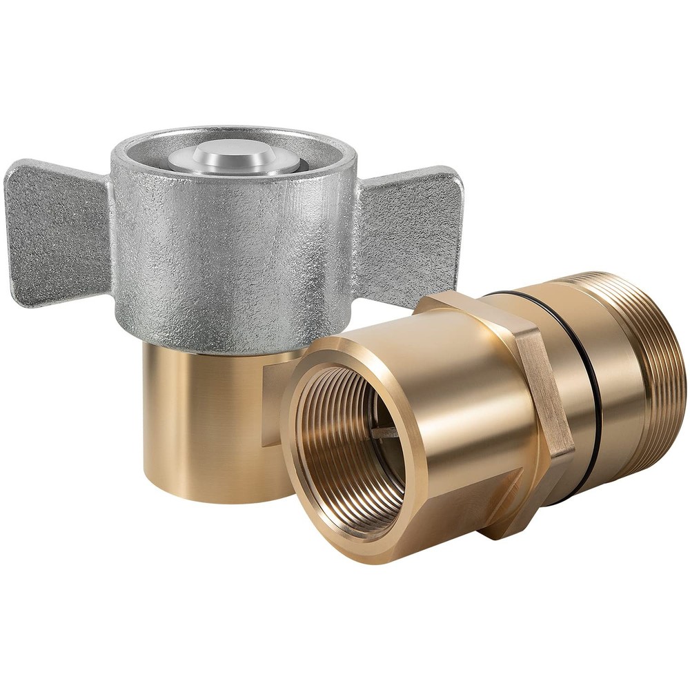 1-1/2" NPT Wet-Line Wing Nut Hydraulic Quick Disconnect Coupler / Coupling Set