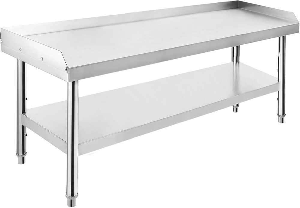 48"x28" Stainless Steel BBQ Grill Stand Kitchen Work Prep Table w/ 2" Backsplash