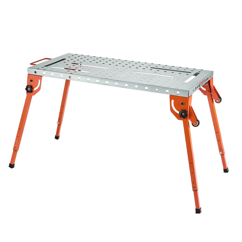 VEVOR Welding Table 44" x 21" 500LBS Folding Workbench with 4-Level Adjustable