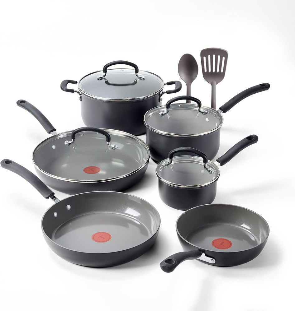 12-Piece Hard Anodized Ceramic Nonstick Cookware Set