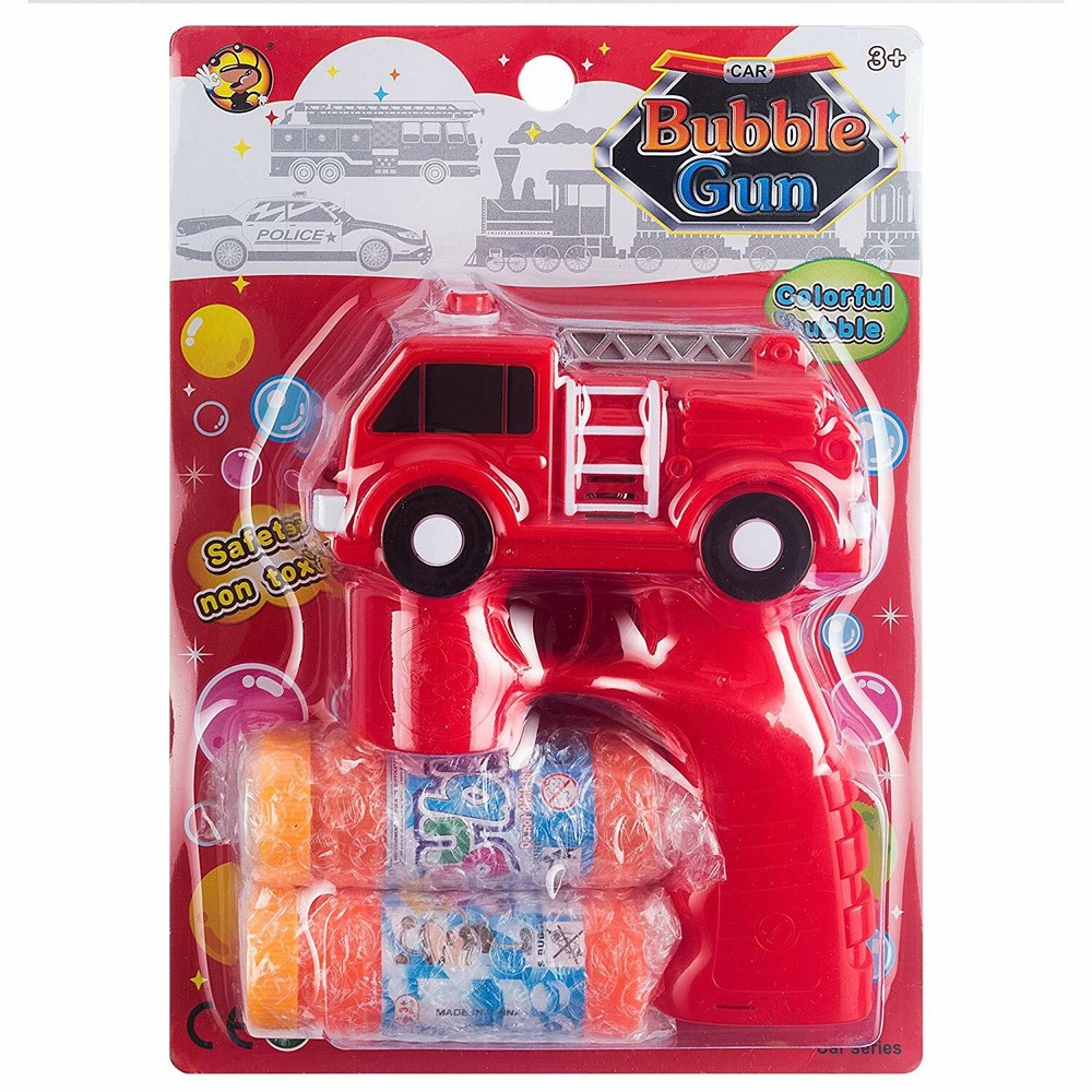 Fun Central -  BC672 LED 5.5Inch Fire Truck Bubble Blaster Gun.