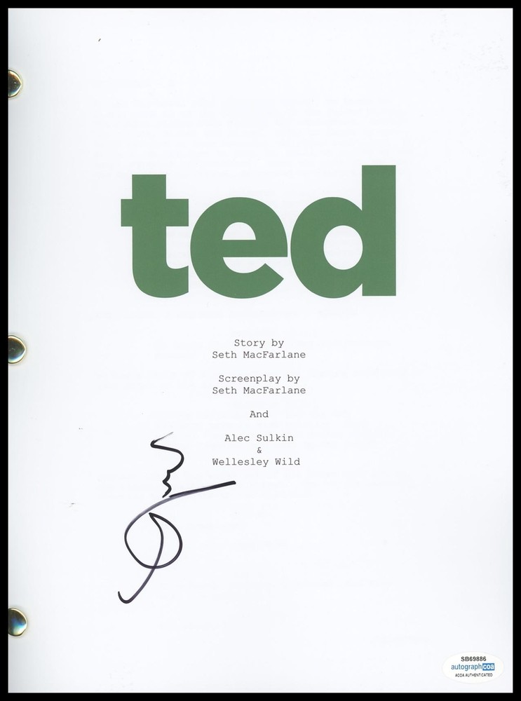 Mark Wahlberg "Ted" AUTOGRAPH Signed Full Complete Script Screenplay B ACOA