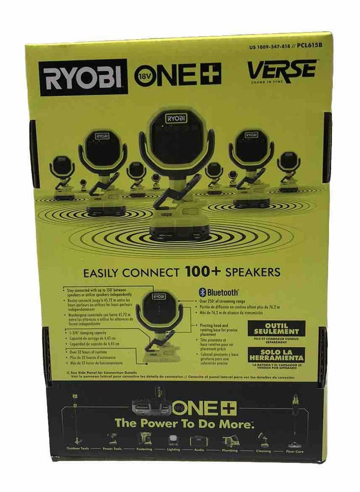 RYOBI ONE+ 18V Cordless VERSE Clamp Bluetooth Speaker (Tool Only)
