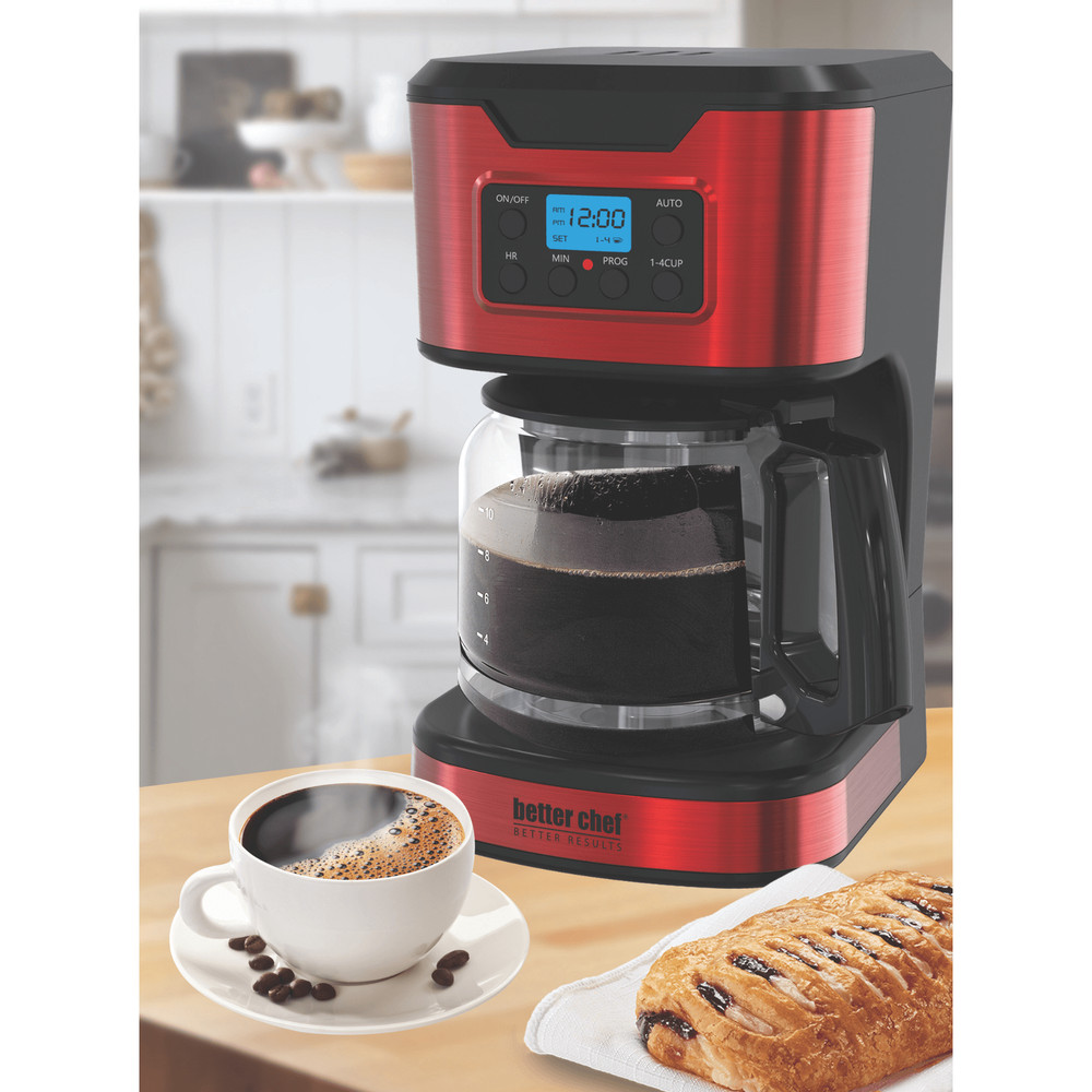 Better Chef Programmable 12-Cup Coffee Maker w Keep Warm Function, Auto Shut-Off