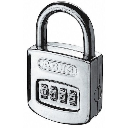 Abus 160/50 Combination Padlock,Front,Black/Silver