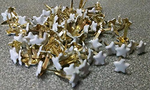Mini White Star Scrapbooking Brads - 100ct