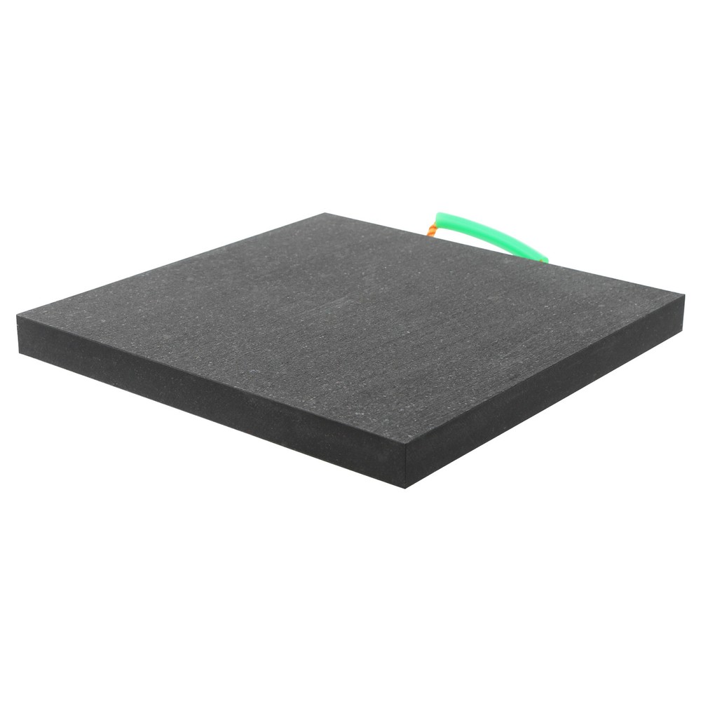 Square Medium Size Support Pad With Handle Black Heavy Duty Stabilizing Block