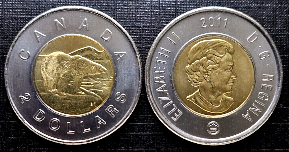 Canada 2011 Regular BU UNC Uncirculated Toonie!!