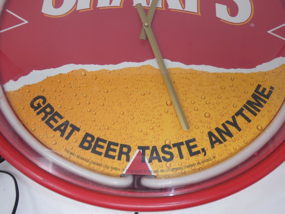 SHARP'S MILLER BREWING GREAT BEER TASTE RED WALL NEON CLOCK