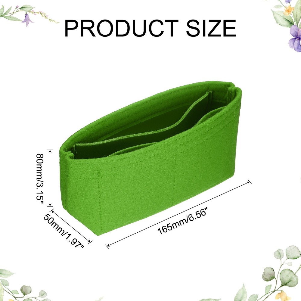 Purse Organizer Insert, Mini Felt Handbag Organizer, Grass Green