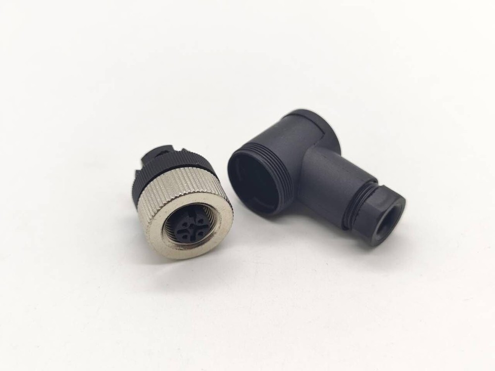 M12 5-pin Female 90-Degree A-Code Unshielded Screw-Joint Connector for Sensor