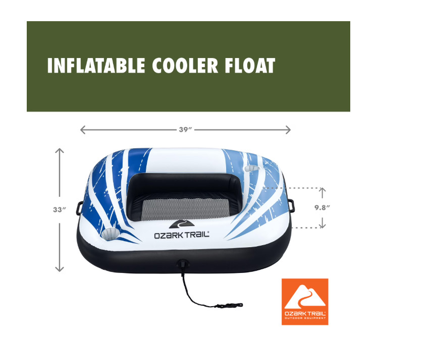 Ozark Trail Blue & White Floating Cooler Float for Pools & Lakes