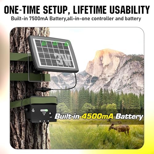 Solar Panel for Trail Camera, Solar Battery Charger with Controller and 3W