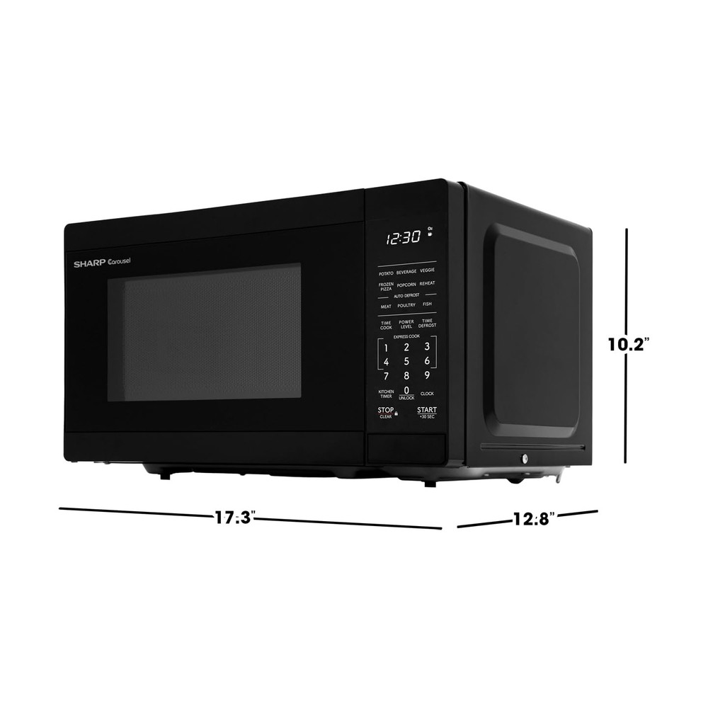 SHARP Compact Countertop Microwave Oven with Removable 10 Carousel Turntable,...