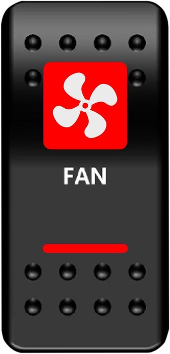 Moose Fan Light Rocker Switch Red