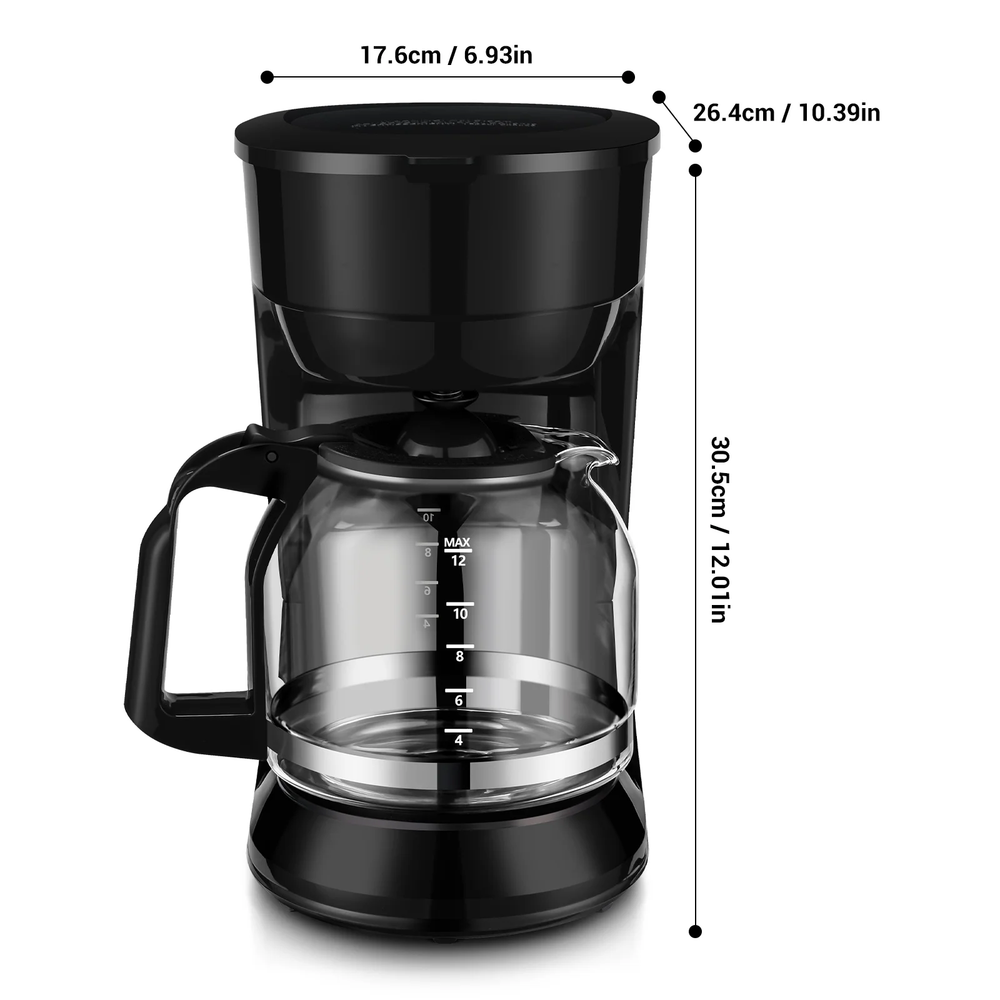 12 Cup Coffee Maker Black, Drip Coffee Maker