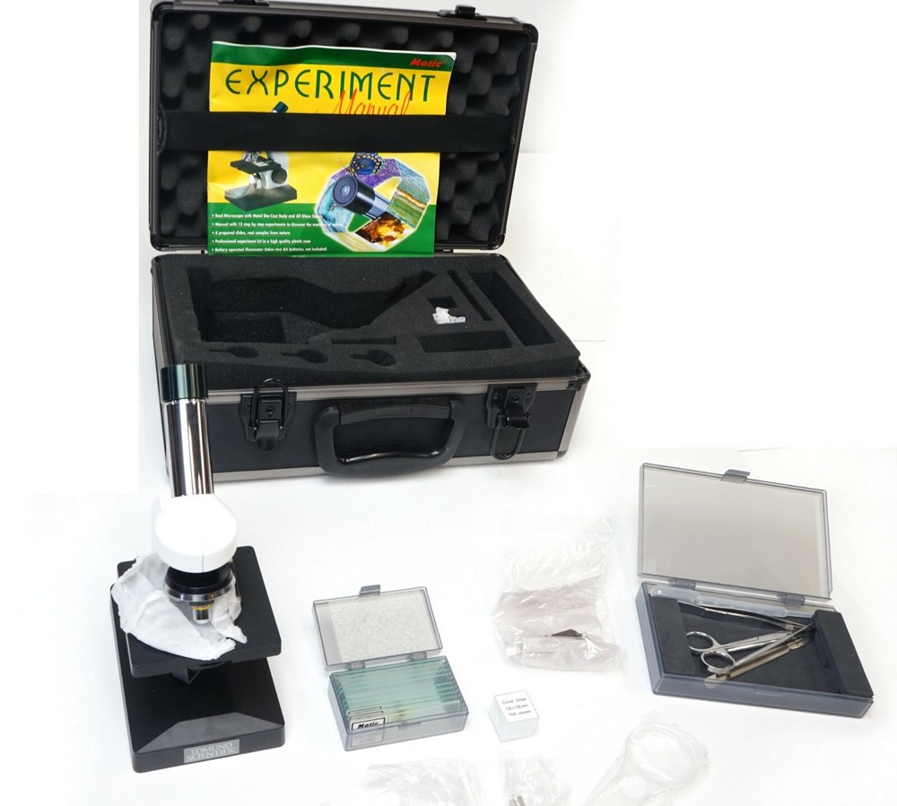 Edmund Scientific Motic Educational Microscope Experiment Kit + Instruments