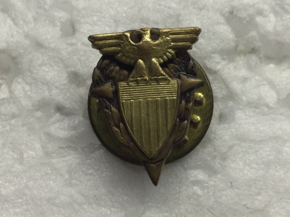 Vintage Eagle Over Shield Flag Lapel Pin