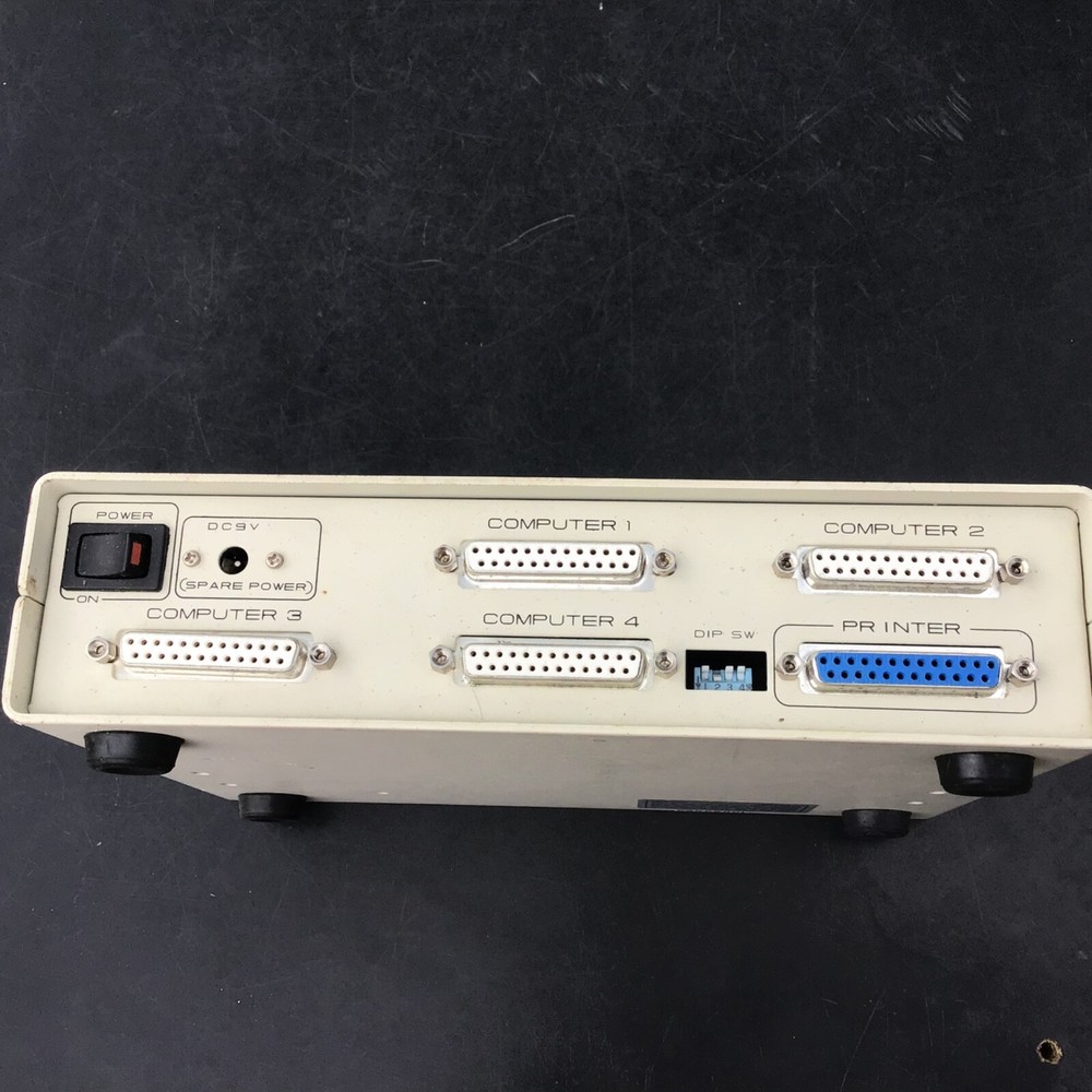 Vintage AS 4112 Computer to Printer Interface Auto Switch 4 Computers-1 Printer