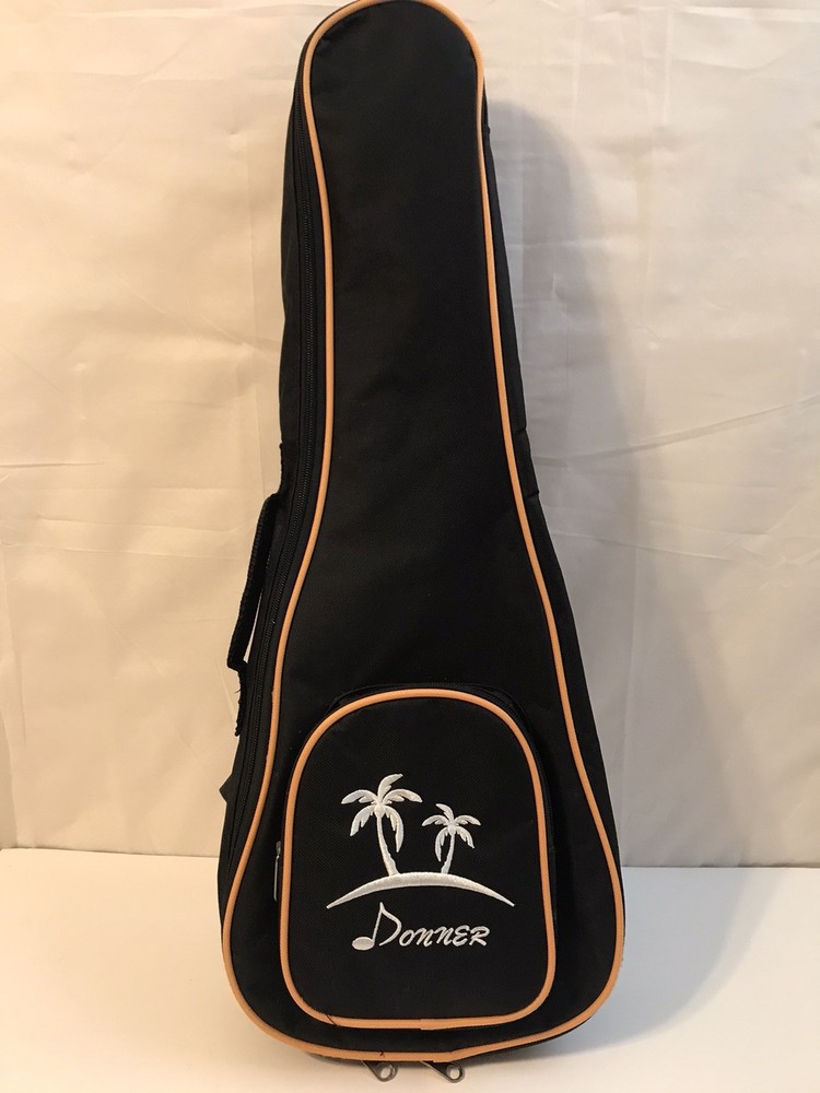 Donner Black Ukulele Soft Carrying Case with Adjustable Straps
