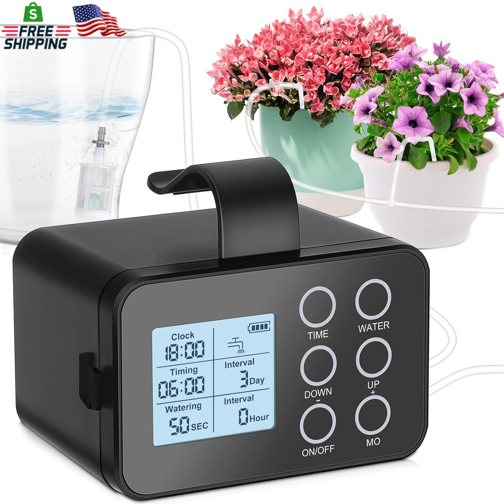 Automatic Plant Waterer Indoor: Drip Irrigation System with Large Display, Easy