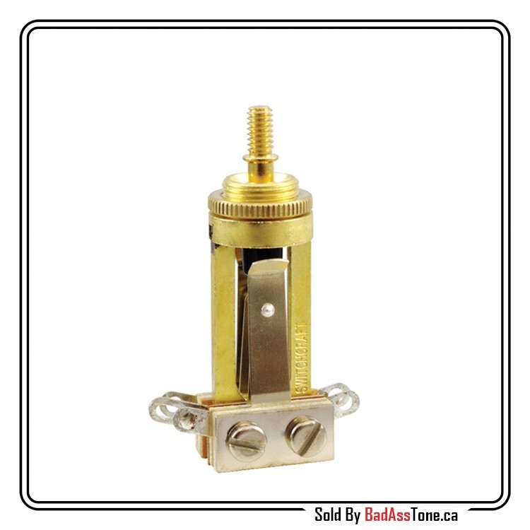 Switchcraft 3 way Toggle Switch - Gold - Long Body
