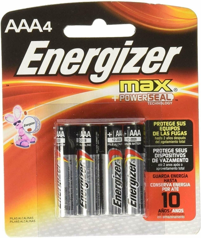 Energizer MAX Alkaline Battery AAA 4 Each