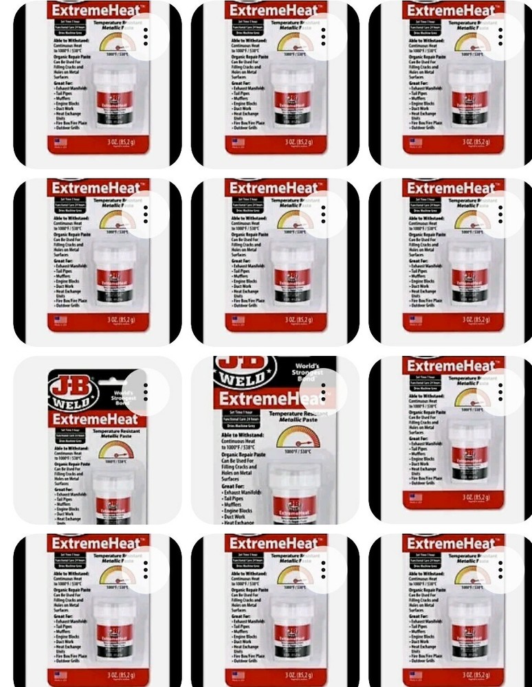 12 Pack JB Weld 37901 3 oz. Extreme Heat Temperature Resistant Metallic Paste