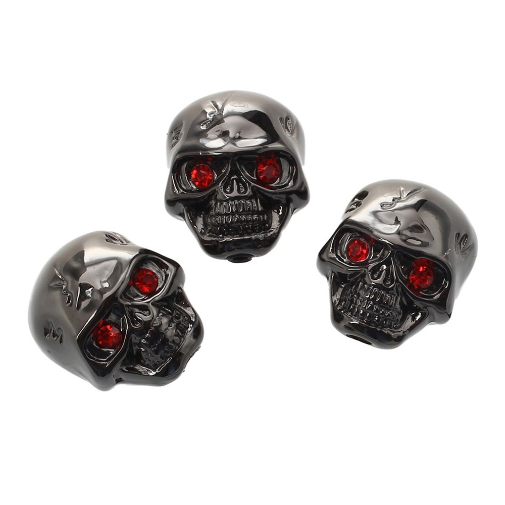 3pcs Electric Guitar Skull Head Volume Control Knobs---Black B3J39730