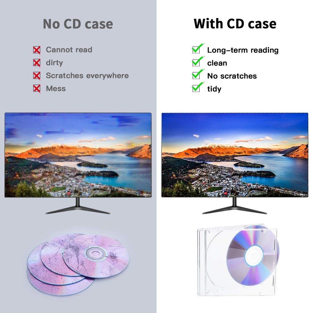 Maxtek 10.4 mm Standard Single Clear CD Jewel Case with Assembled