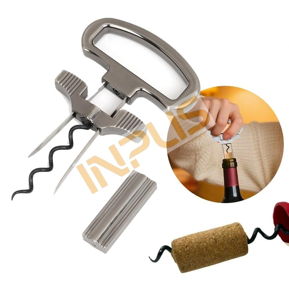 Two-Prong Cork Puller Remover Ah-So Old Wine Opener Multifunction Beer Corkscrew