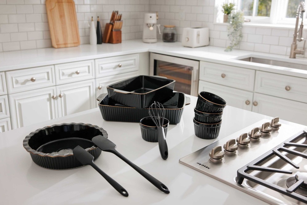 10-Piece Ceramic Bakeware Set Black