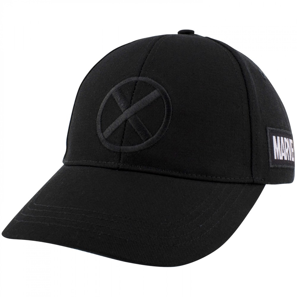X-Men Logo Black on Black Snapback Hat Black