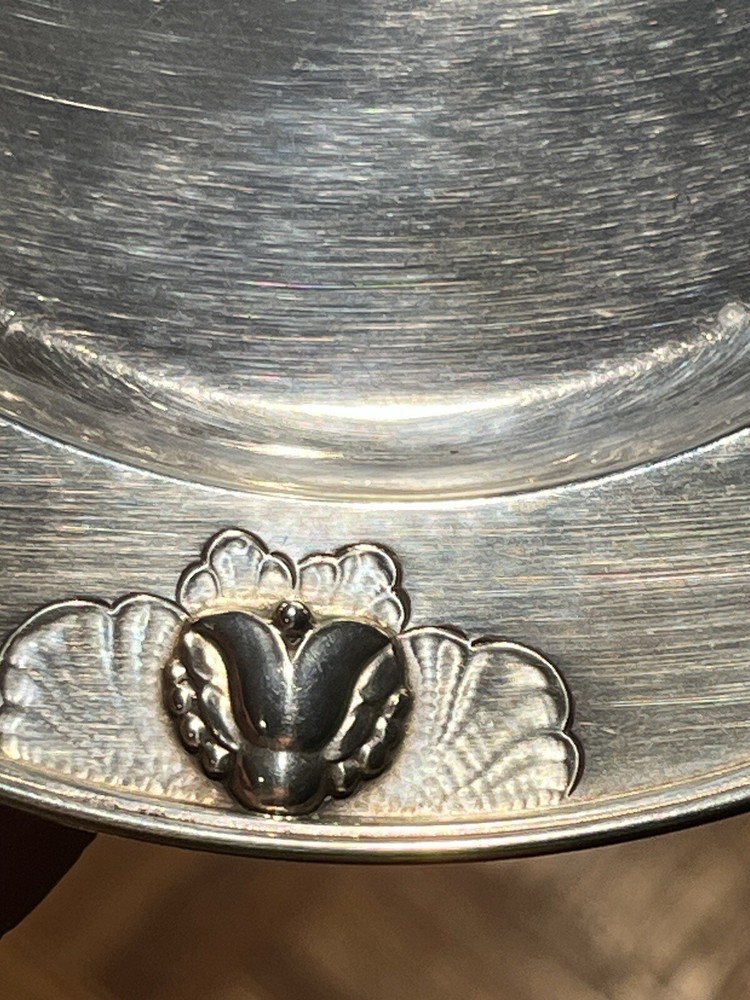 GEORG JENSEN SILVER TULIP/BLOSSOM PATTERN PLATE #428C