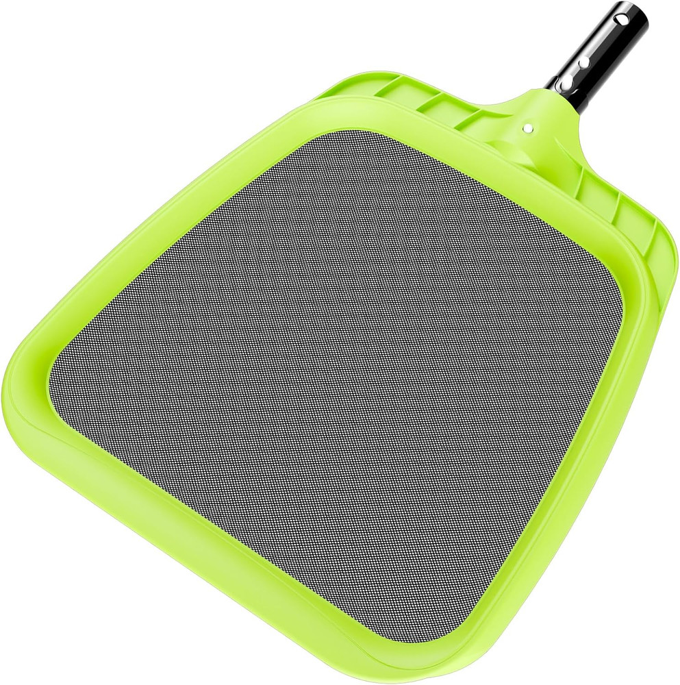 Pool Skimmer Net - Professional Heavy Duty Reinforced Frame Nylon Flat Leaf Rake