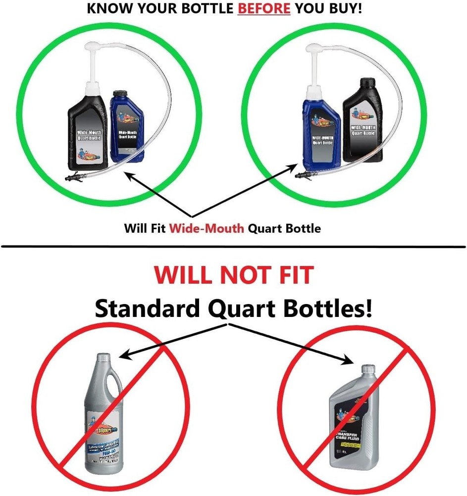 30cc Fluid Pump for Gallon & Wide Mouth Quart Bottles - Efficient Fluid Transfer