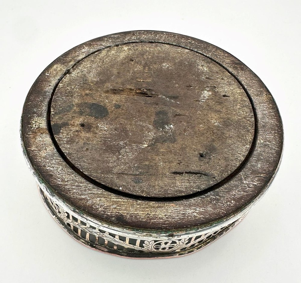 GEORGIAN OPENWORK BOTTLE COASTER OLD SHEFFIELD PLATE c1780
