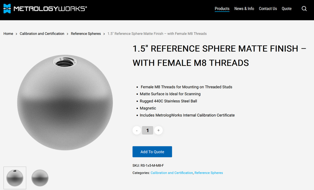 Metrology Works 1.5" Reference Spheres