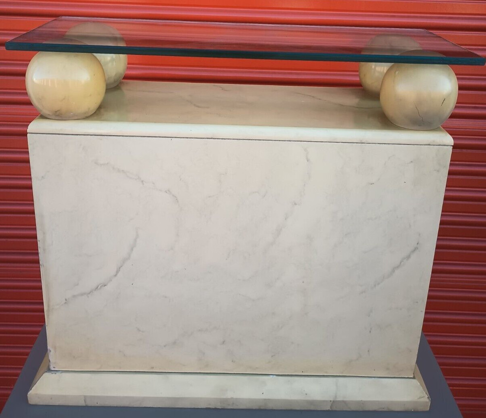 Style Postmodern Tessellated Credenza Buffet Dry Bar
