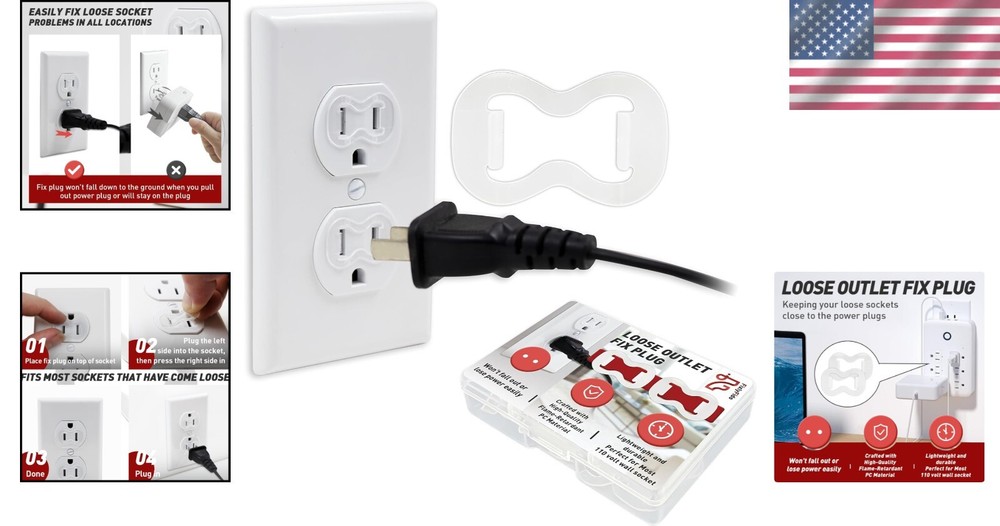 Universal 15-Pack Outlet Fix Plug - Flame-Retardant Solution for Loose Sockets