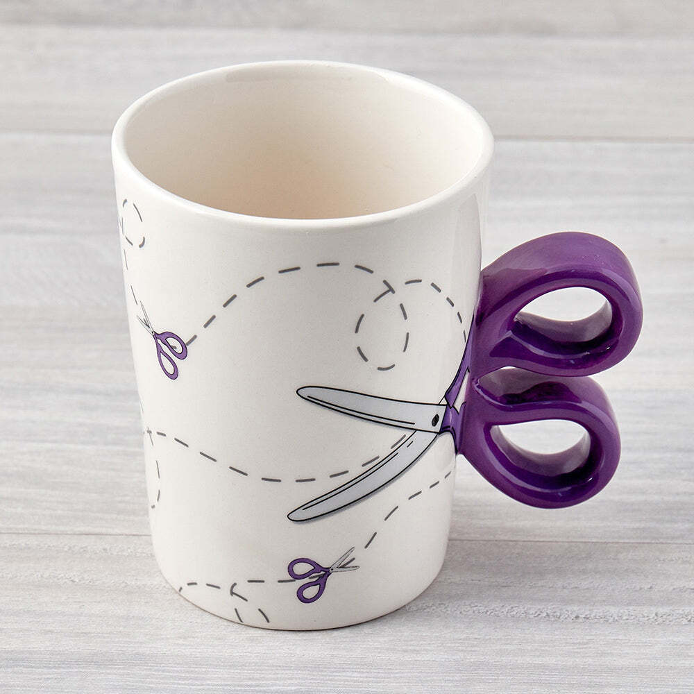 Purple Scissor Sewing Mug