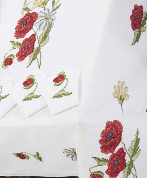 Handmade - Summer Glory - Table Decor - Tablecloth, Runner and Napkins