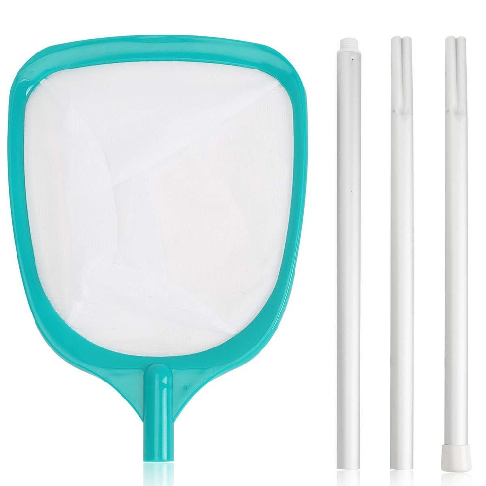 Pool Skimmer Leaf Rake Net Cleaning Swimming Pool Fine Mesh Netting Long Pole
