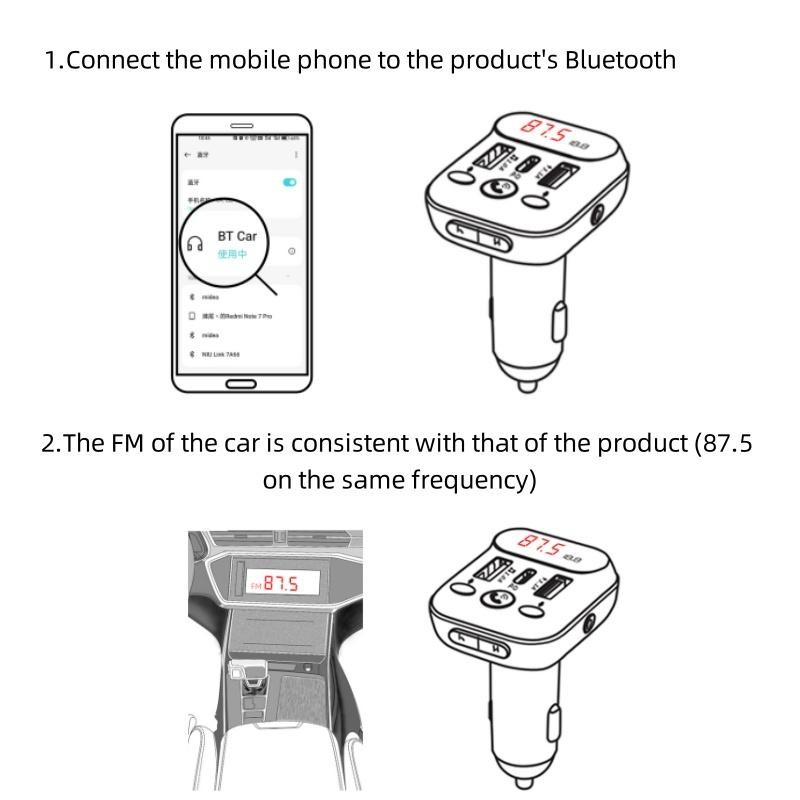 Car Bluetooth Transmitter Wireless Player Handsfree Audio Receiver Modulator