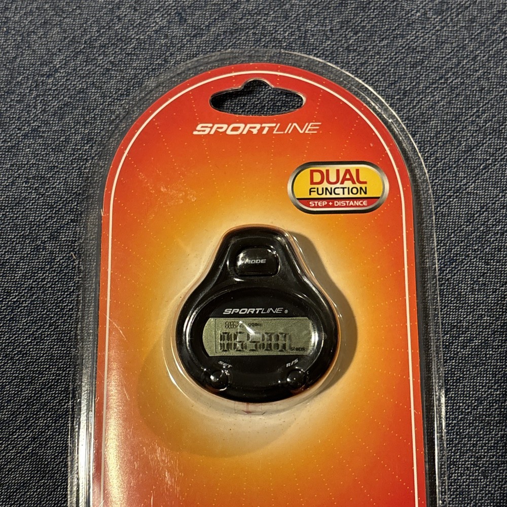 Sportline SB4202bk Black Handheld Dual Function Step Distance Digital Pedometer
