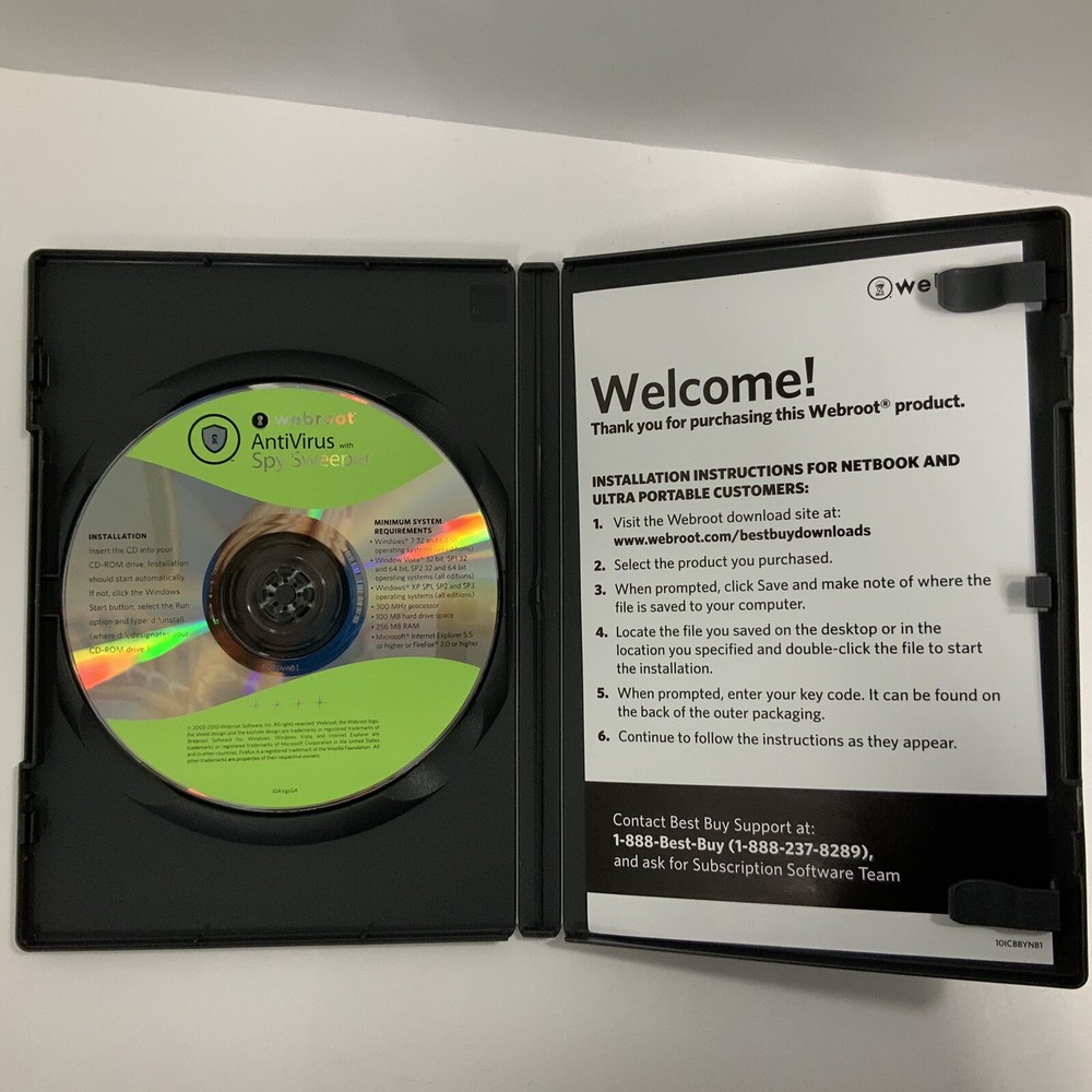 Webroot AntiVirus with Spy Sweeper Vintage Software ElectronicsRecycledCom
