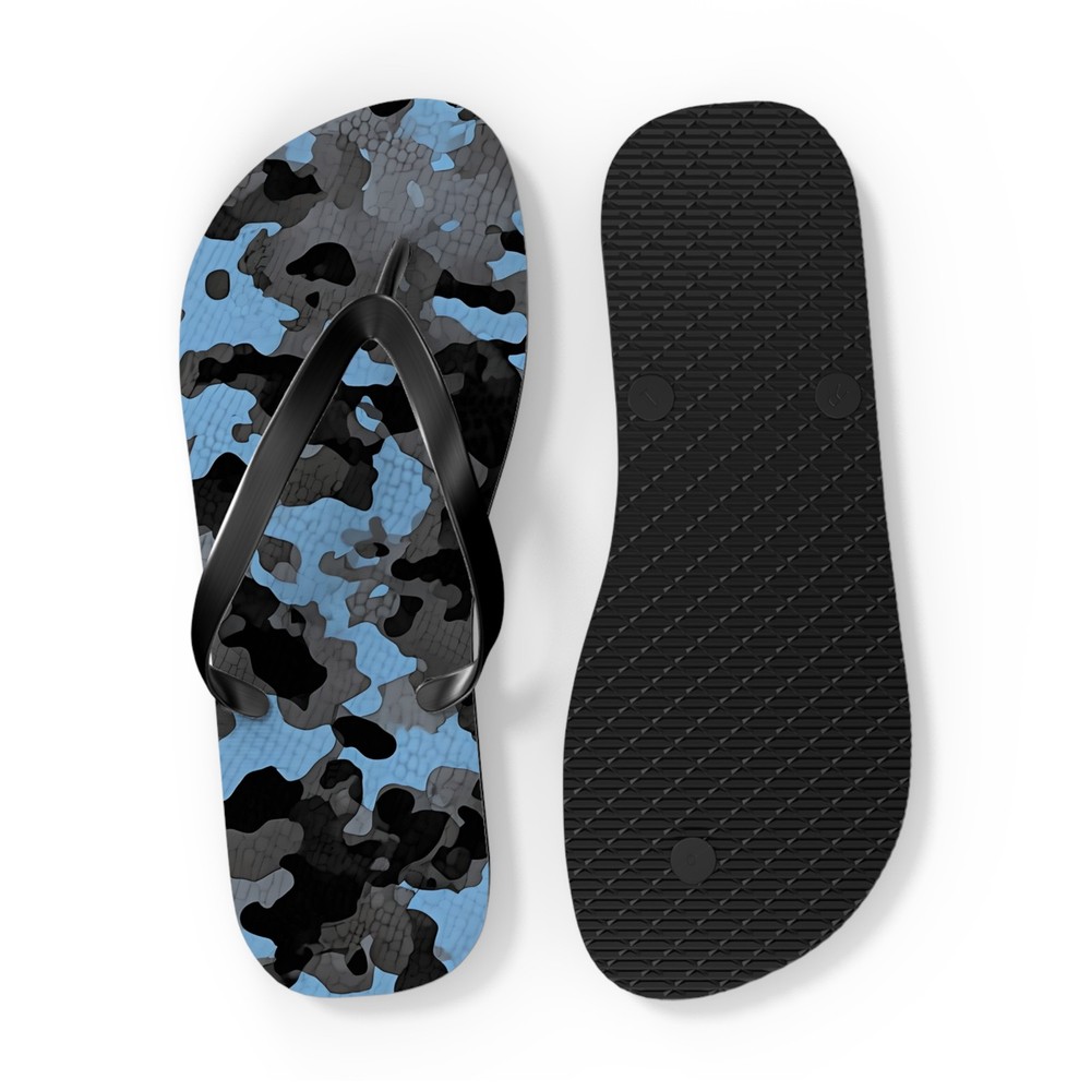Blue Camo Flip Flops
