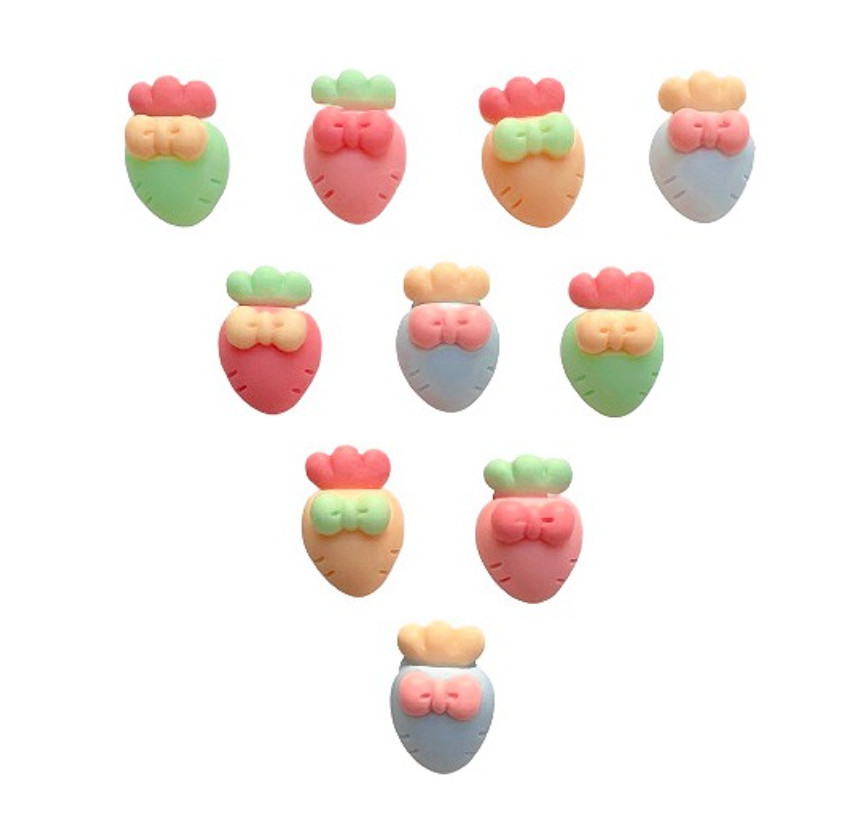 Pastel Easter Carrots - Shelly's Buttons - Easter Flat Back - Craft Scrap Sewing