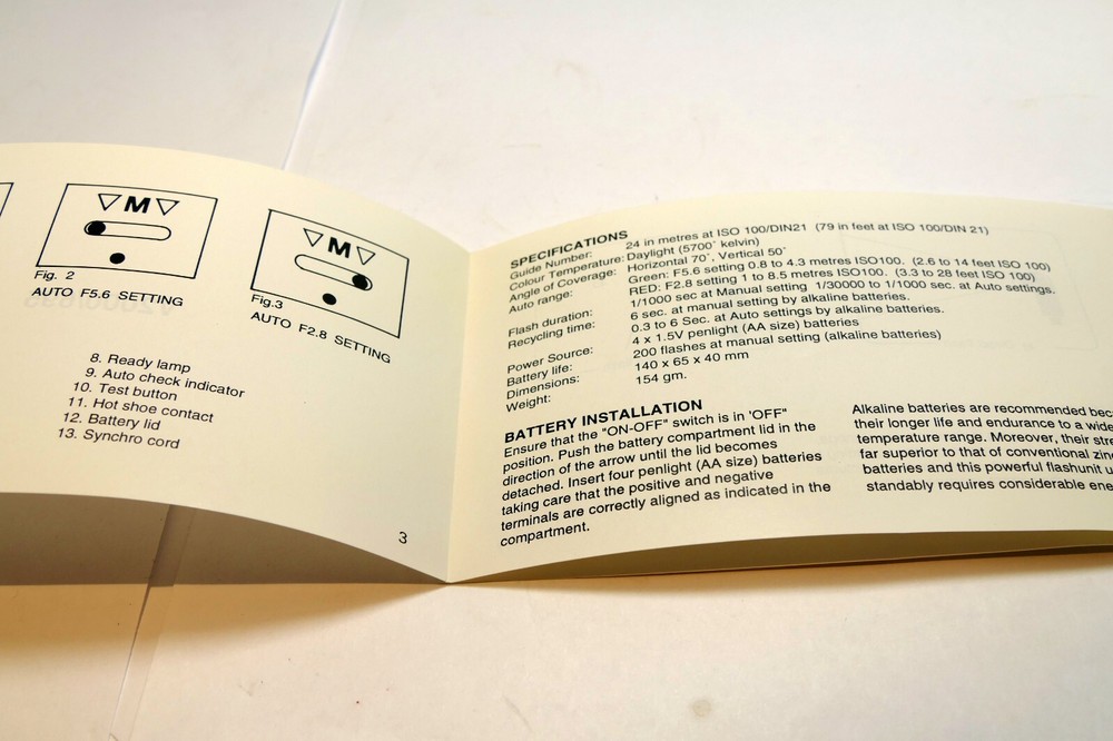 adjustable Bounce Thyristor flash Instruction Manual Guide (E) English