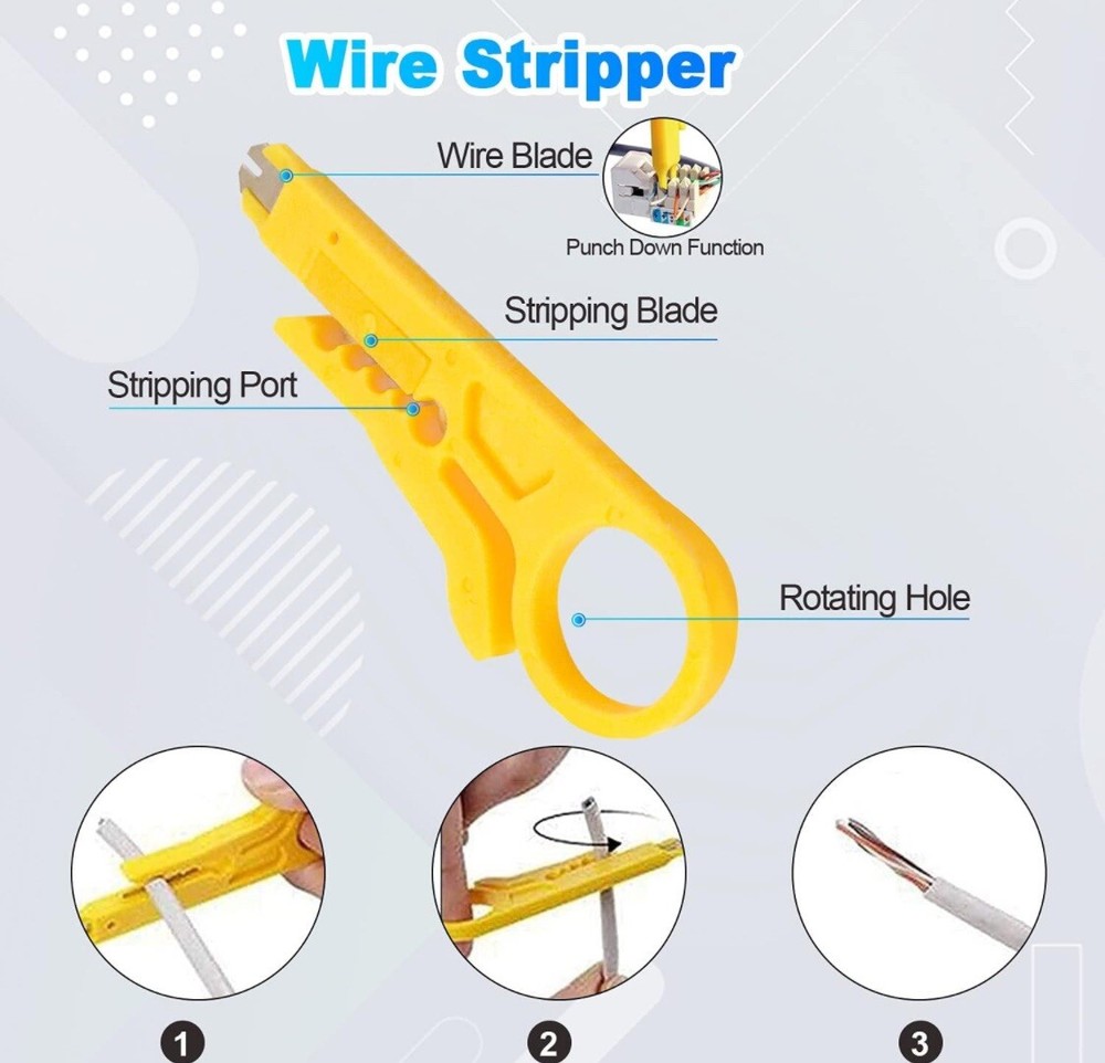 RJ45 Network Ethernet LAN Cat5e Cat6 Cable Tester Crimper Crimping Tools Set Kit